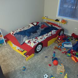 Kids Race Car Full Size Bed (Mattress Included)