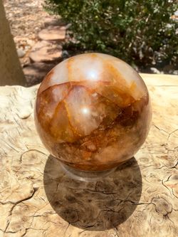 Fire Quartz Sphere – Hematoid Quartz Crystal Ball 🔥