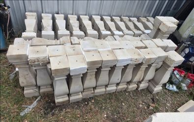 45 ft selling together 45 ft  cast stone pickets 42 In  and top selling together $2500