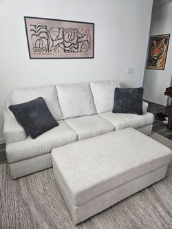 Sofa and Oversized Ottoman