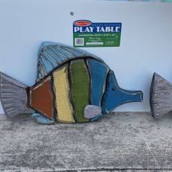 Wooden Patio Decor Fishes 