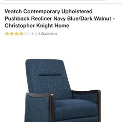 Two  Blue Recliner Chairs From Target