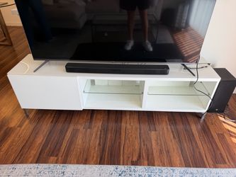 Modern White Media Console / TV Stand with Storage