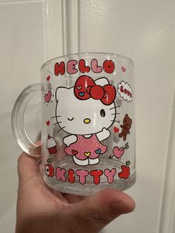 Hello Kitty Valentines Love Glass Mug 