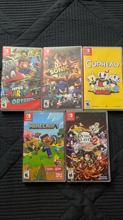 Nintendo : Súper Mario odyssey  Sonic Forces Cuphead Minecraft  Demon Slayer 2