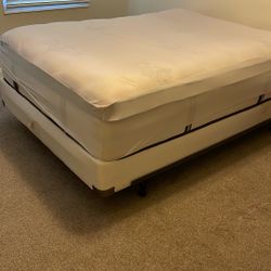 Mattress With Cover, Box spring And Bed Frame 