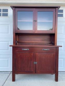 Hard Wood Hutch Shelf Cabinet