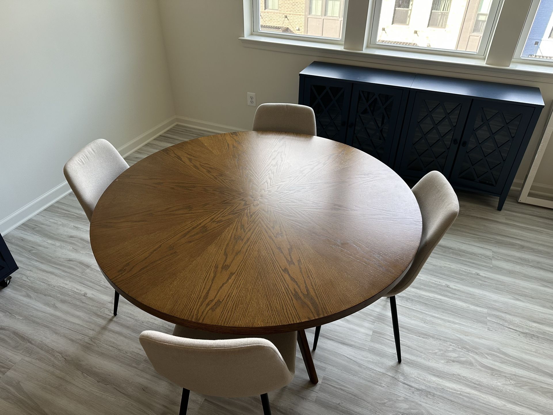 Solid wood table & chairs 