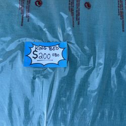 PEACOCK BLUE TURQUOISE FABRIC KING BEDFRAME NEW IN BOX