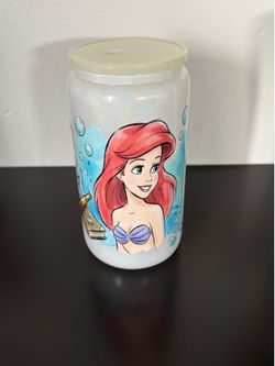 Little mermaid glass cup