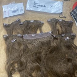 Irresistible Me Virgin Clip in hair extensions chocolate brown 16 inch 130 grams