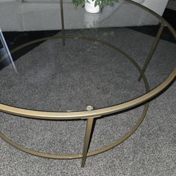 Glass round coffee table