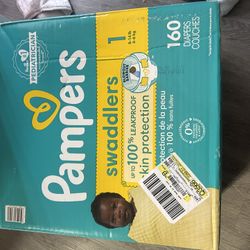 Pampers Swaddlers Brand New Size 1. 160 Count & 32 Count 
