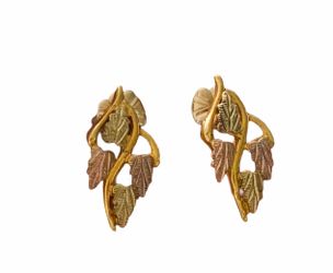 Black hills gold leaf earrings