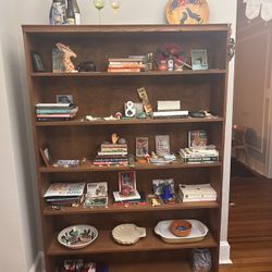 Real Wood Tall 5 Shelf Bookcase