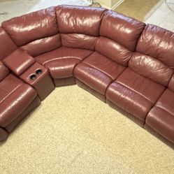 Genuine Leather Reclining Sectional