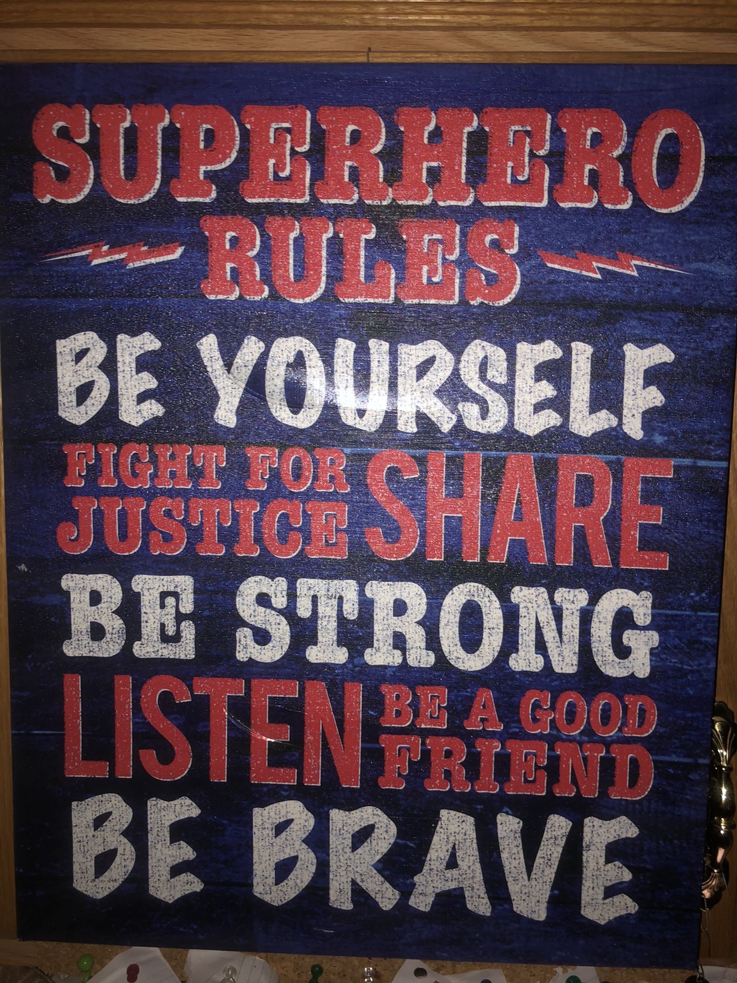 Superhero rules canvas picture 16x20