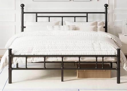 NEW Full Size 14' Metal Platform Bed CoversFrame, Headboard and Footboard,Strong Metal Slats Support