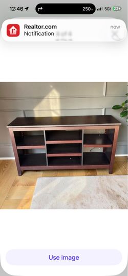 Dark Cherry TV entertainment center media console bookcase cabinet  sofa table