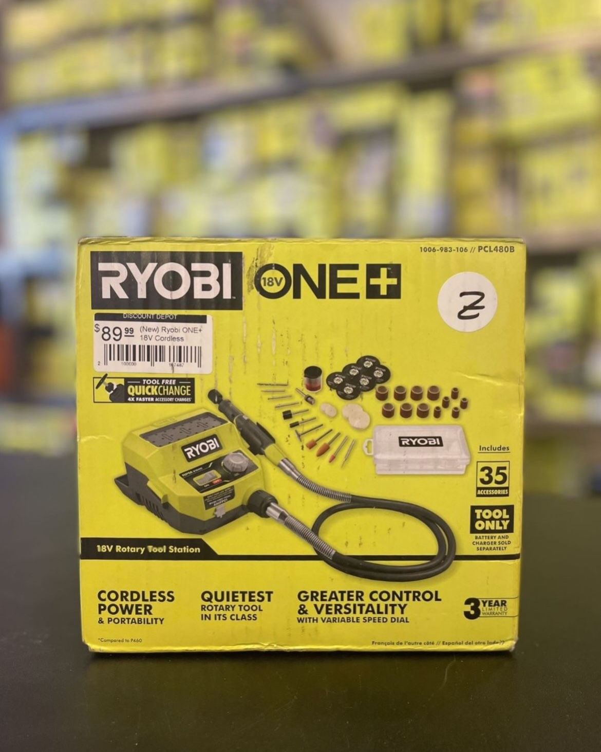 RYOBI ONE+ 18V Cordless Rotary Tool Station (Tool Only) PCL480B