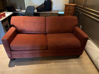 AirDream Ultra Full-Size Sleeper Sofa, 70" Rust Chenille, Good Condition