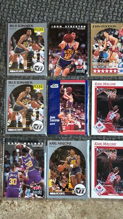 Karl Malone John Stockton blue Edward’s Utah jazz cards