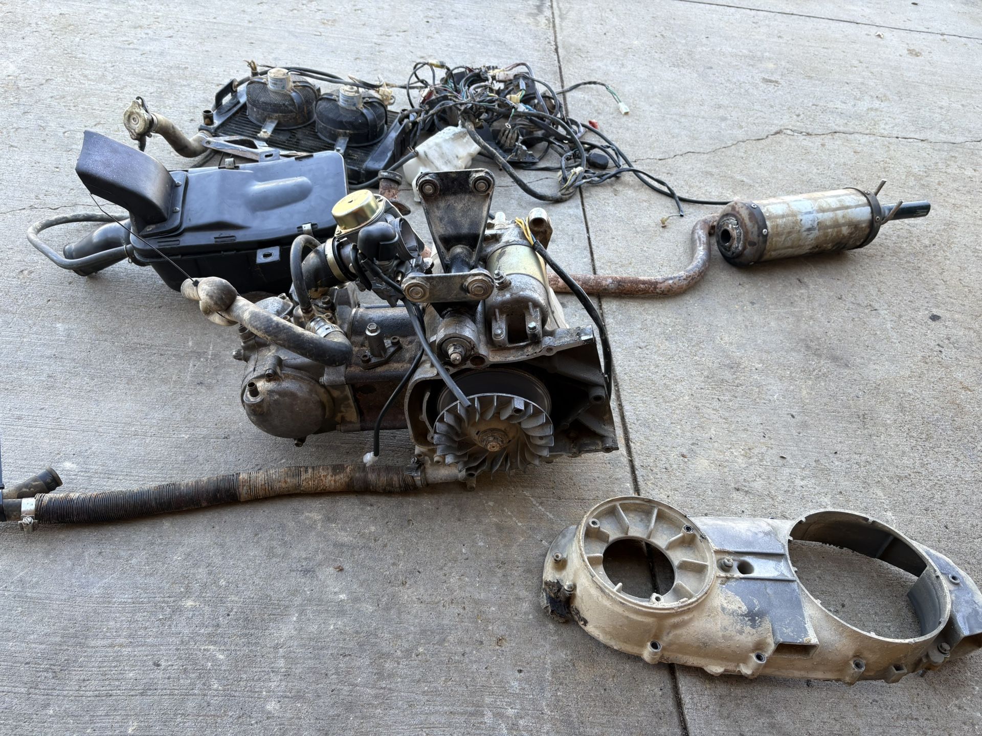 Sell Today - 260cc Atv Engine Complete With Harness / Radiator / & More