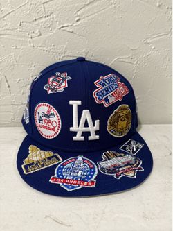 MLB new era Los Angeles dodgers blue all over all star and World Series patches 59fifty fitted hat size 7 1/4