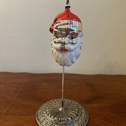 Vintage Christmas Santa Ornament 4.75” x 2.75”