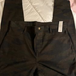 Time and Tru Camo Leggings Brown Black Sz 16-18 NEW