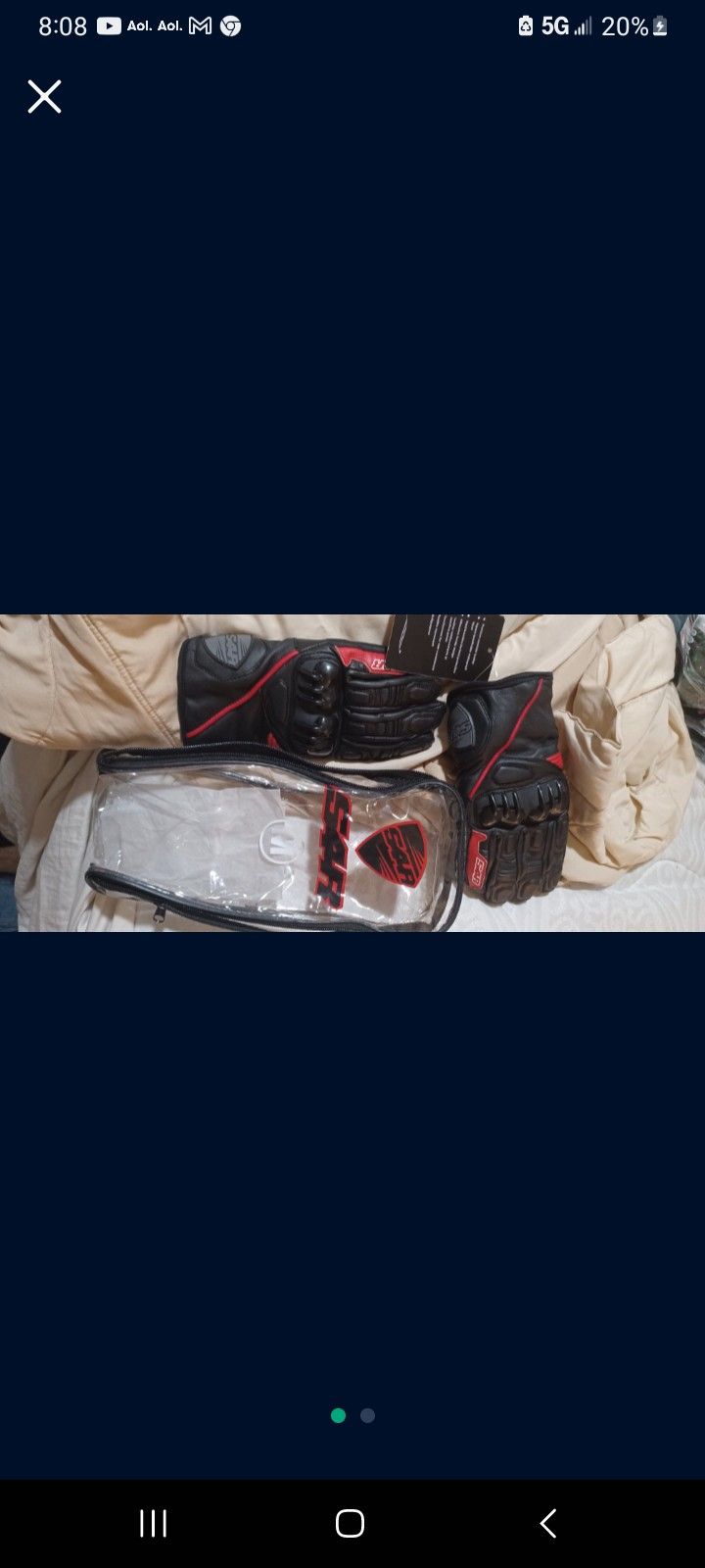 New S4R Leather Aromour Motorcycle Glooves Sz XL