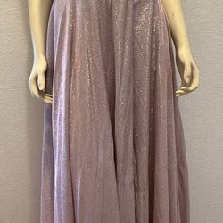 Light Pink Metallic Evening Gown – Size 4