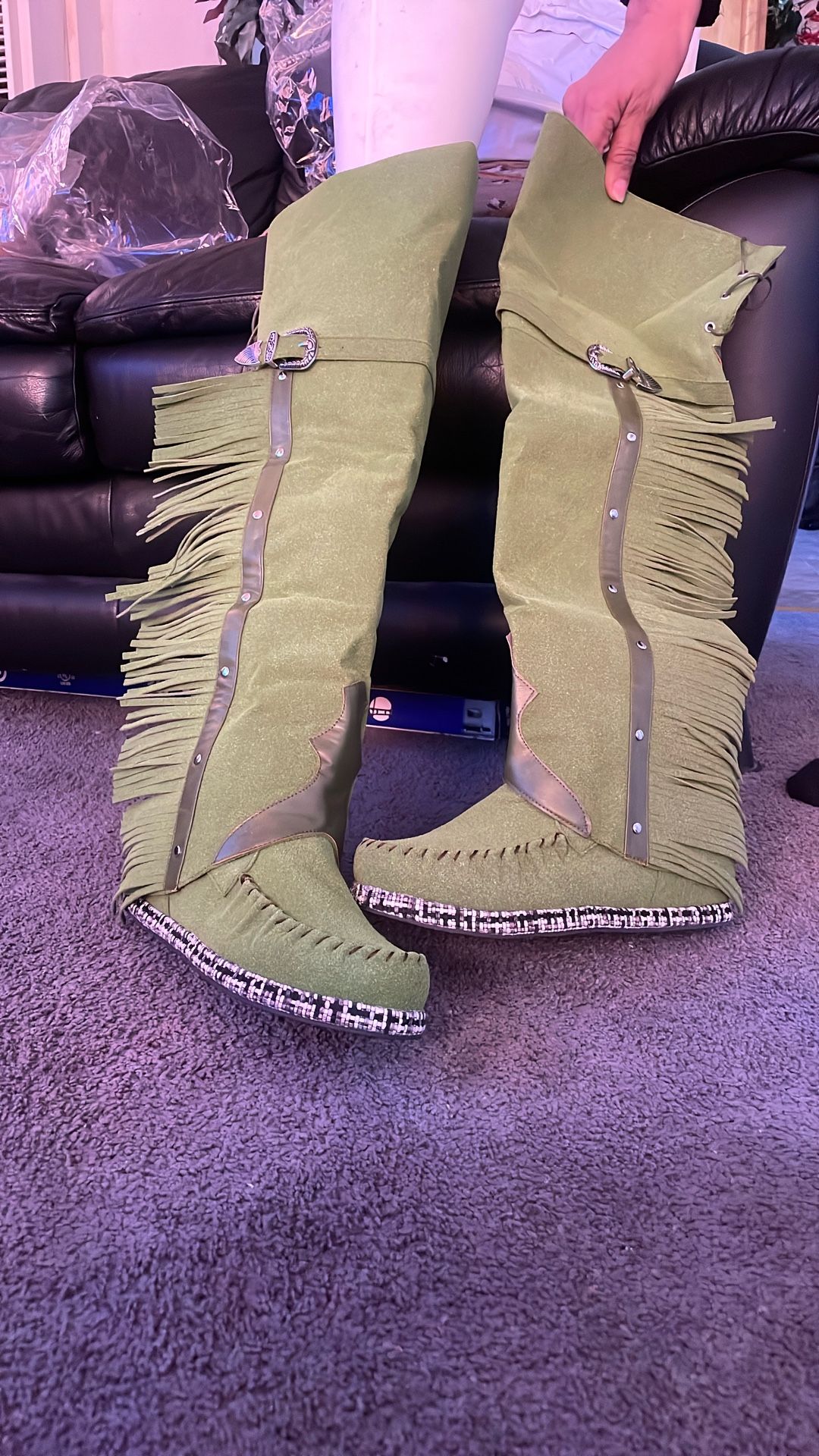 Green Boots Size 10