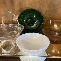Vintage Glass Serving Bowls 