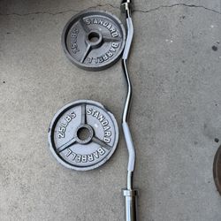 Olympic Weight Set 2x25+ Bar And Clips 