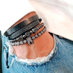 Black Iced out Men Bracelet