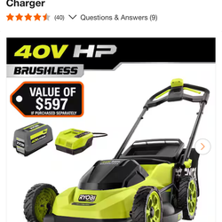 40V HP Brushless 20 in. Cordless Battery Walk Behind Push Lawn Mower with 6.0 Ah Battery and Charger costumer return to Home Depot $199 firm