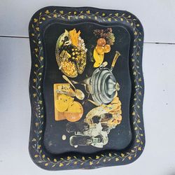 vintage Coca-Cola lithographed metal TV tray or serving tray,