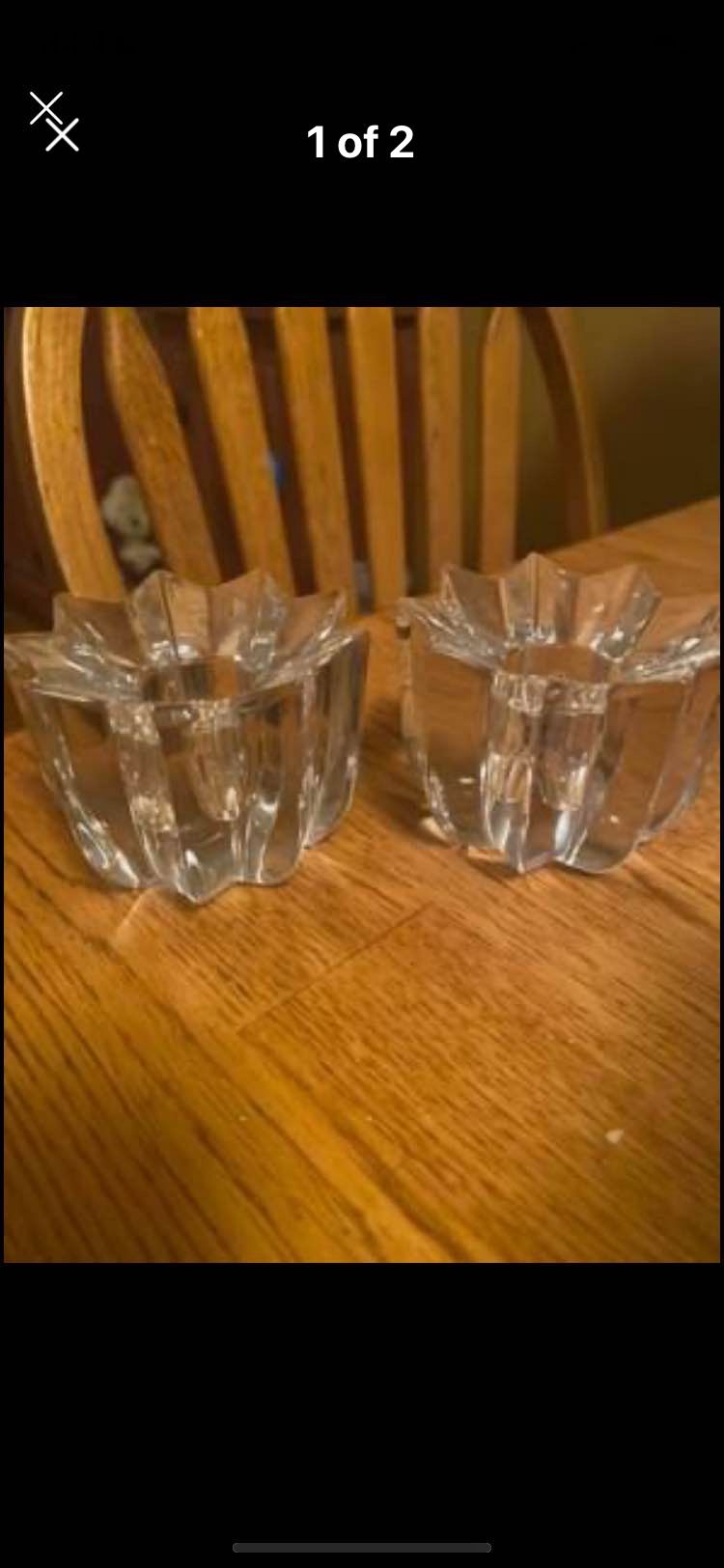 Mikasa Crystal Candle Holders 