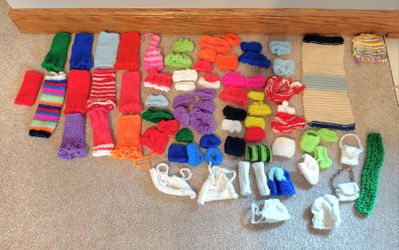 Vintage handmade Knit Barbie Doll clothing, 1960's/1970's, approximately 70 pieces, $15 for all