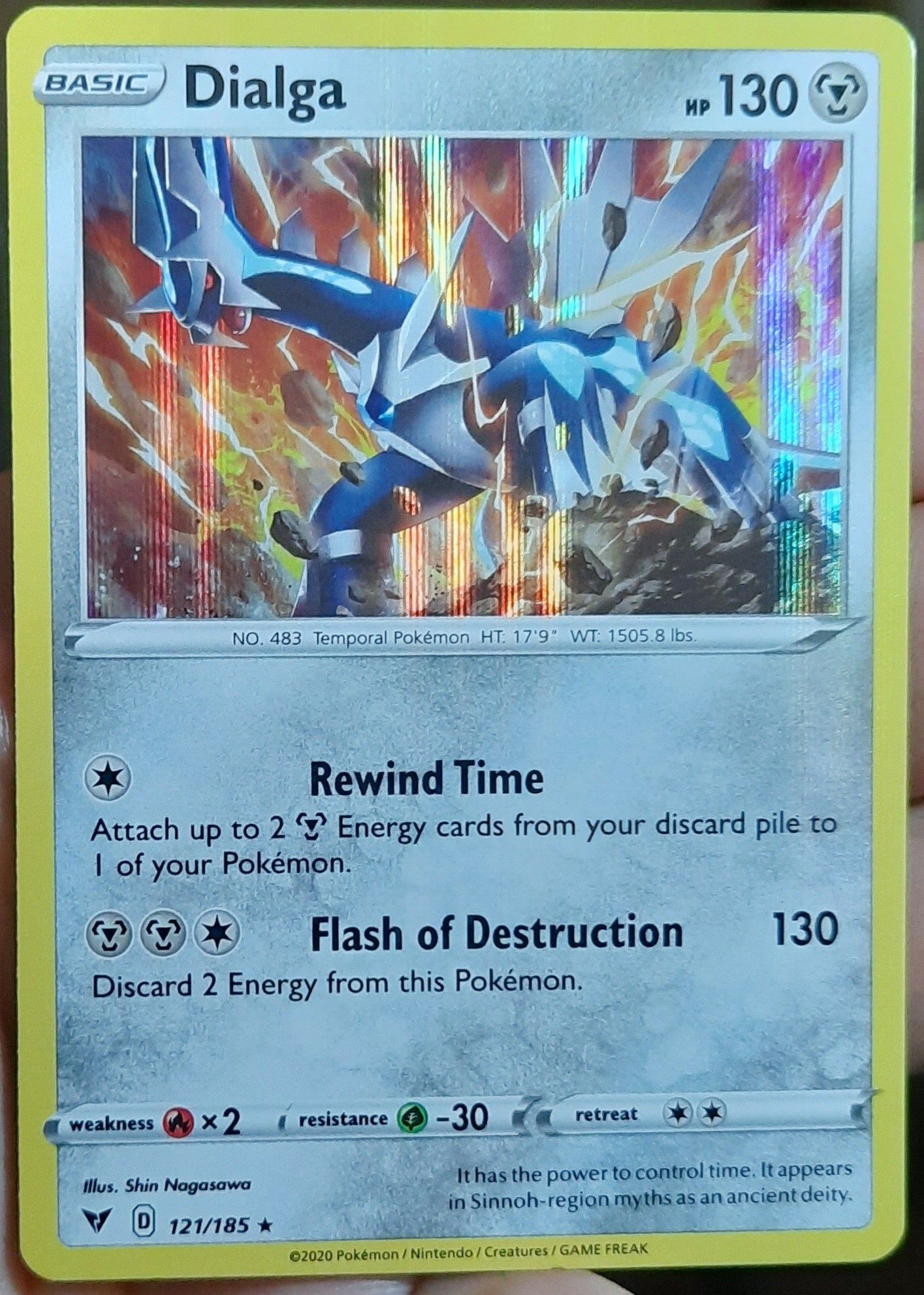 Dialga 121/185 Holo Rare Pokemon Vivid Voltage Mint