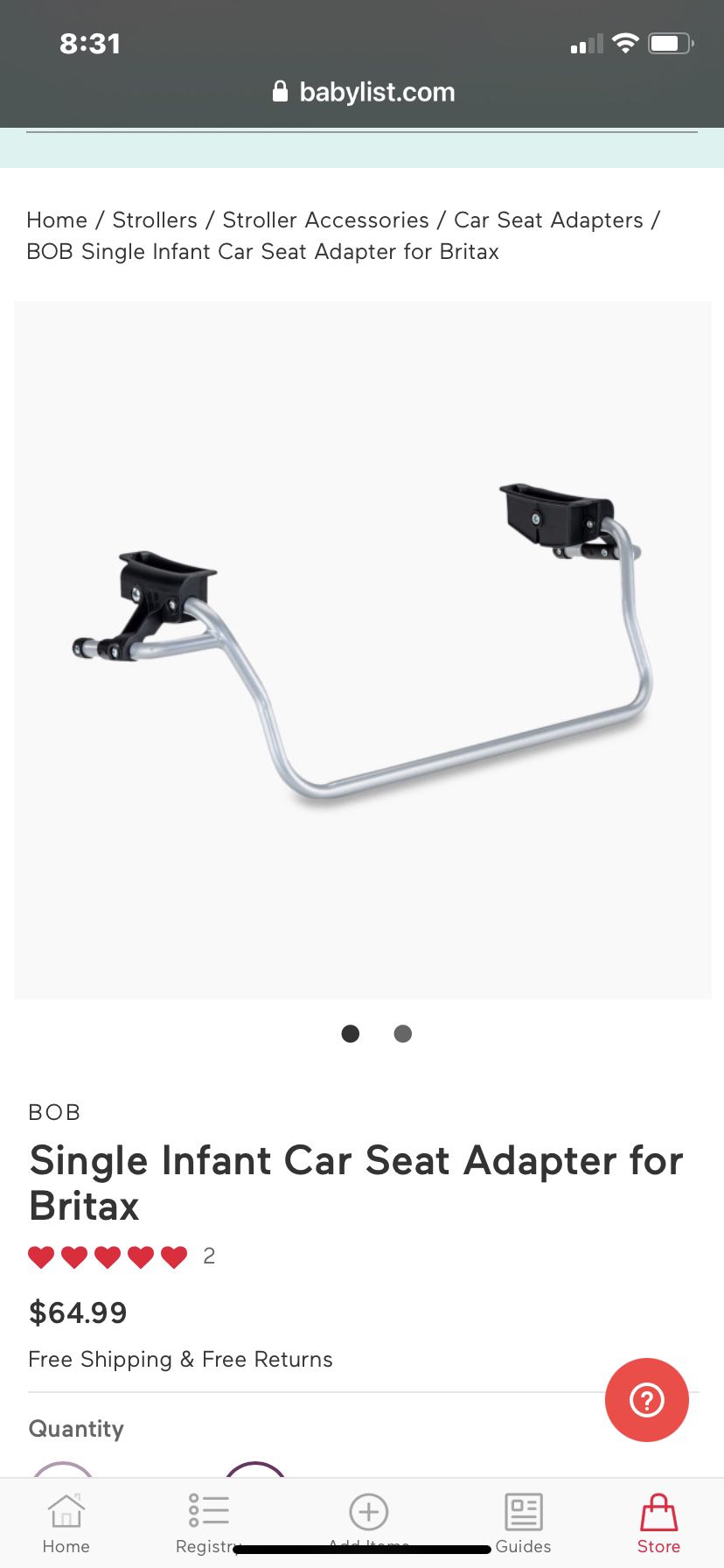 Bob/Britax Stroller Adapter