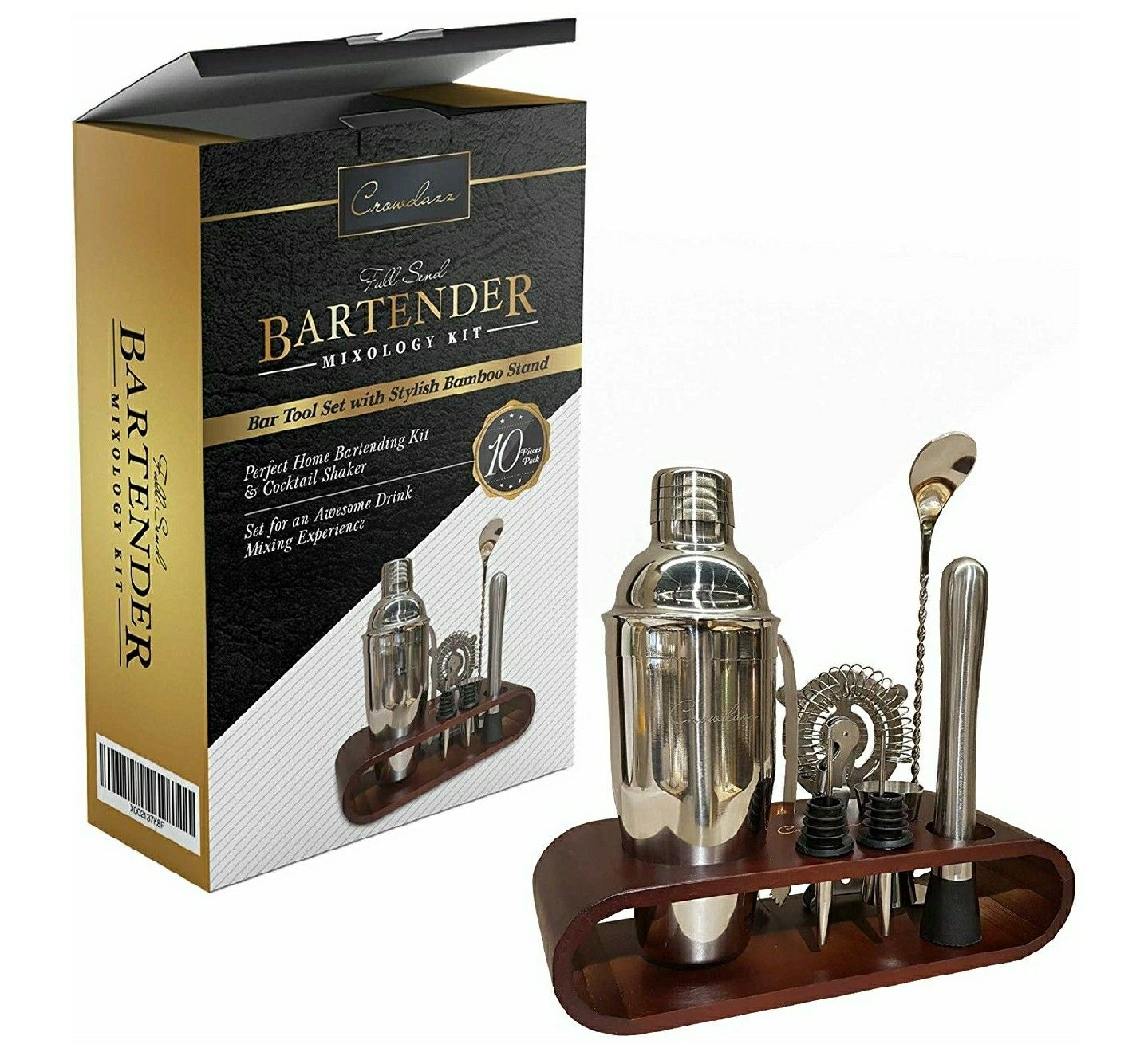 Bartender kit - Cocktail shaker set with Stand Holder