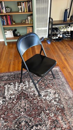 Black metal chairs