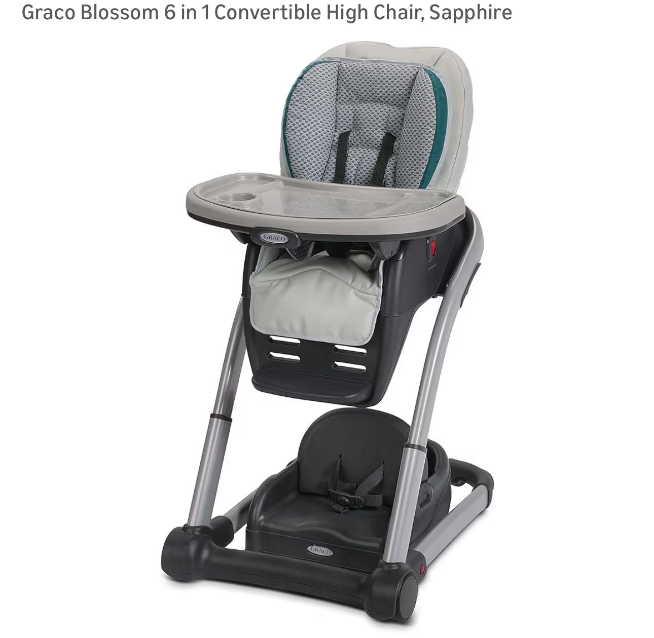 Graco Blossom 6 in 1 Convertible High Chair, Sapphire