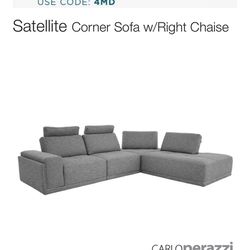 Satellite Corner Sectional Sofa - Grey (El Dorado)