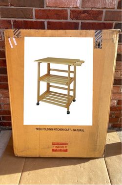 New Other Casual Home Trek Folding Natural Kitchen Cart 27"W, 372-30