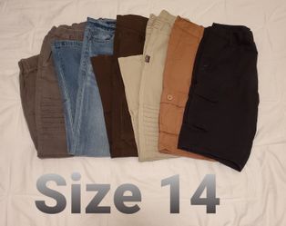 Boys long jeans, shorts size 14