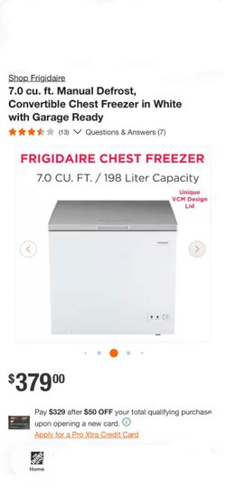 Frigidaire Chest Freezer 7.0 cu. Ft. Garage Ready