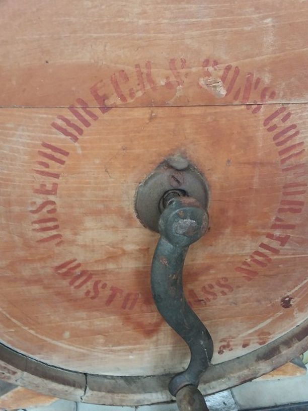 Antique Wood Butter churn/ Joseph Brecks & Sons Boston MASS